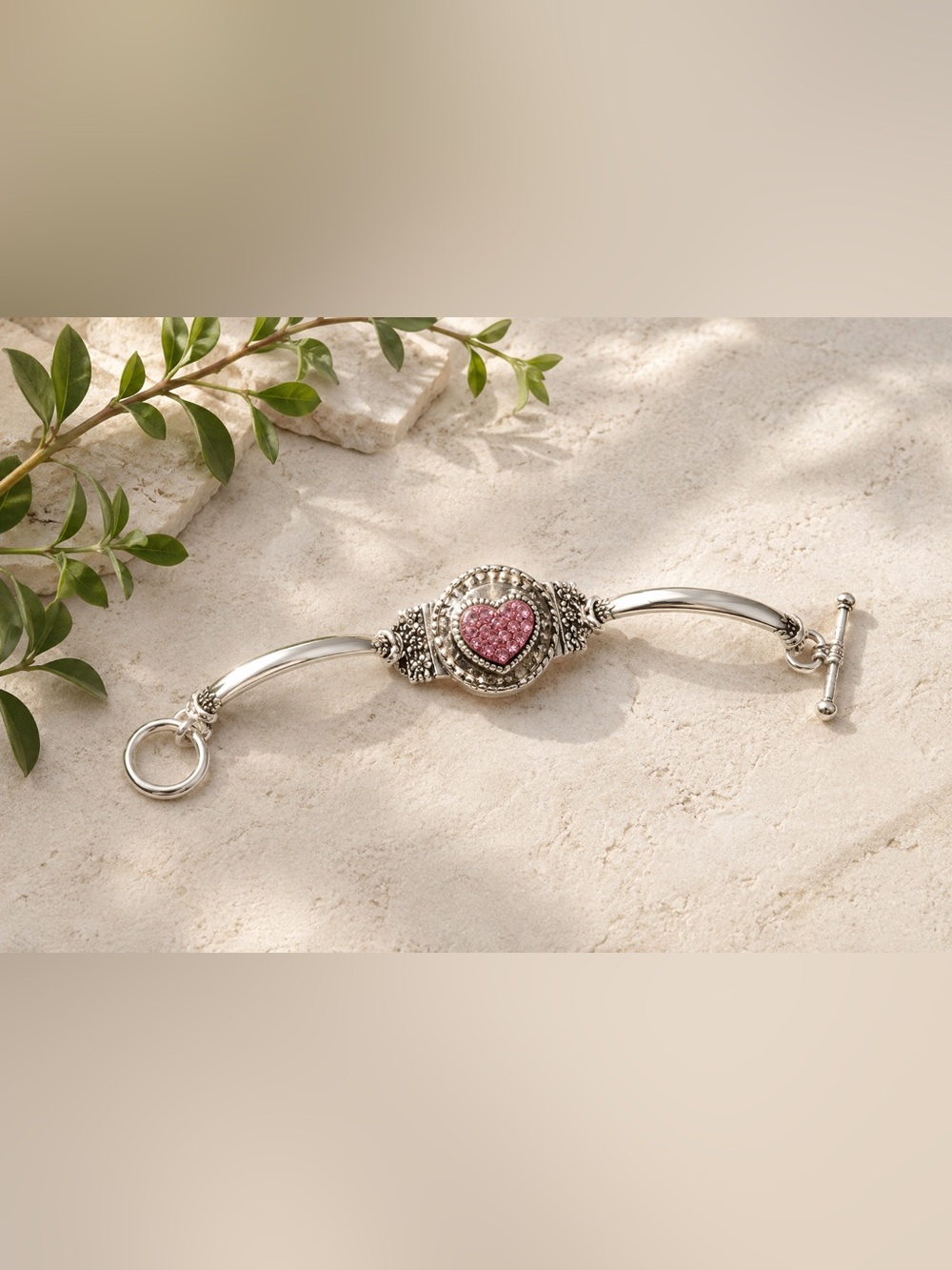 Silver Snap Toggle Bracelet